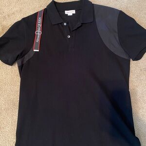 Alexander McQueen Black and Gray Polo Shirt